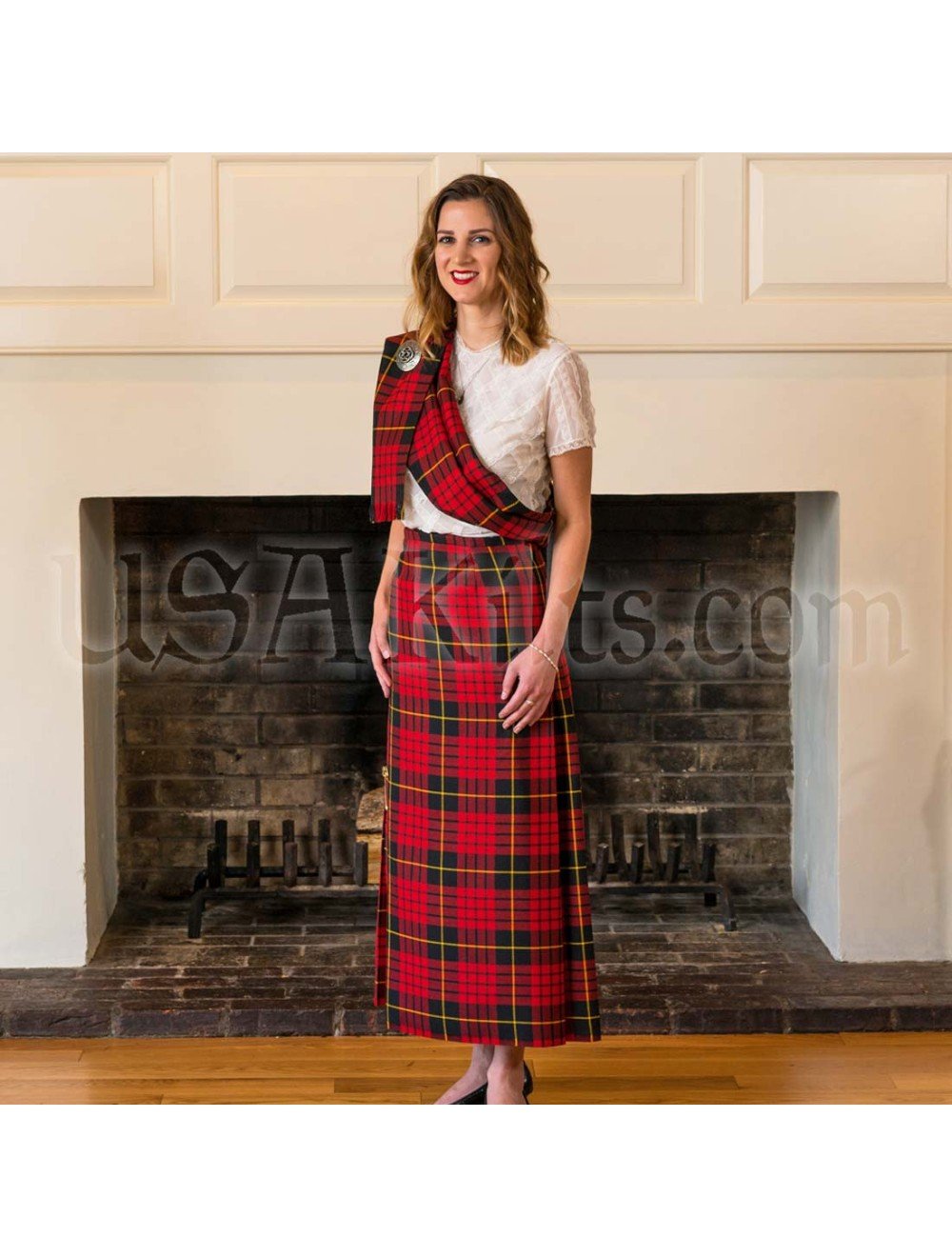 Green plaid kilt skirt best sale