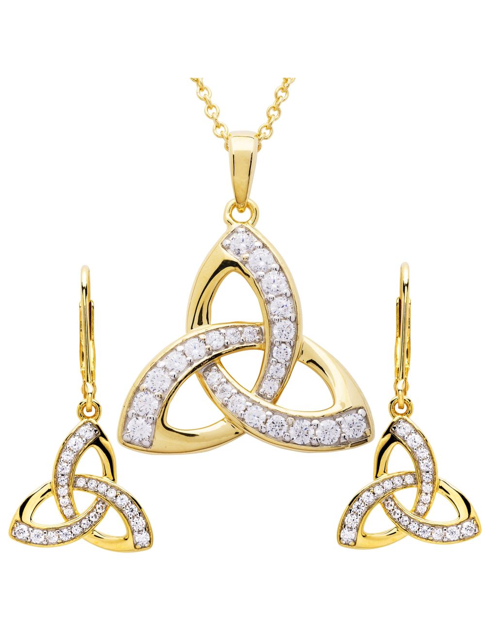 Emerald Celtic Trinity Knot Necklace - 14K White Gold |JewelsForMe