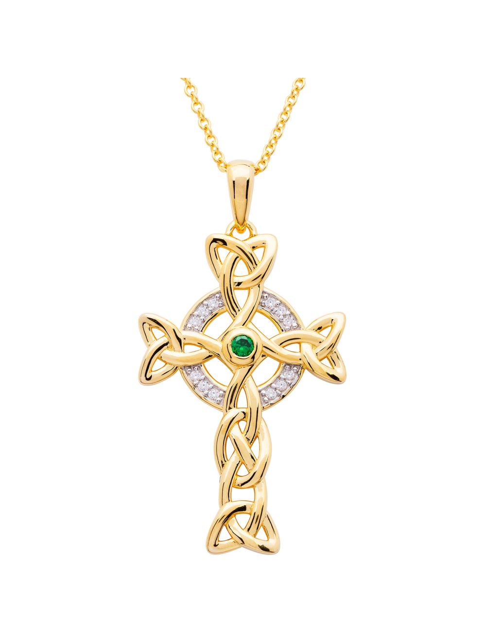 Emerald Celtic Knot Cross