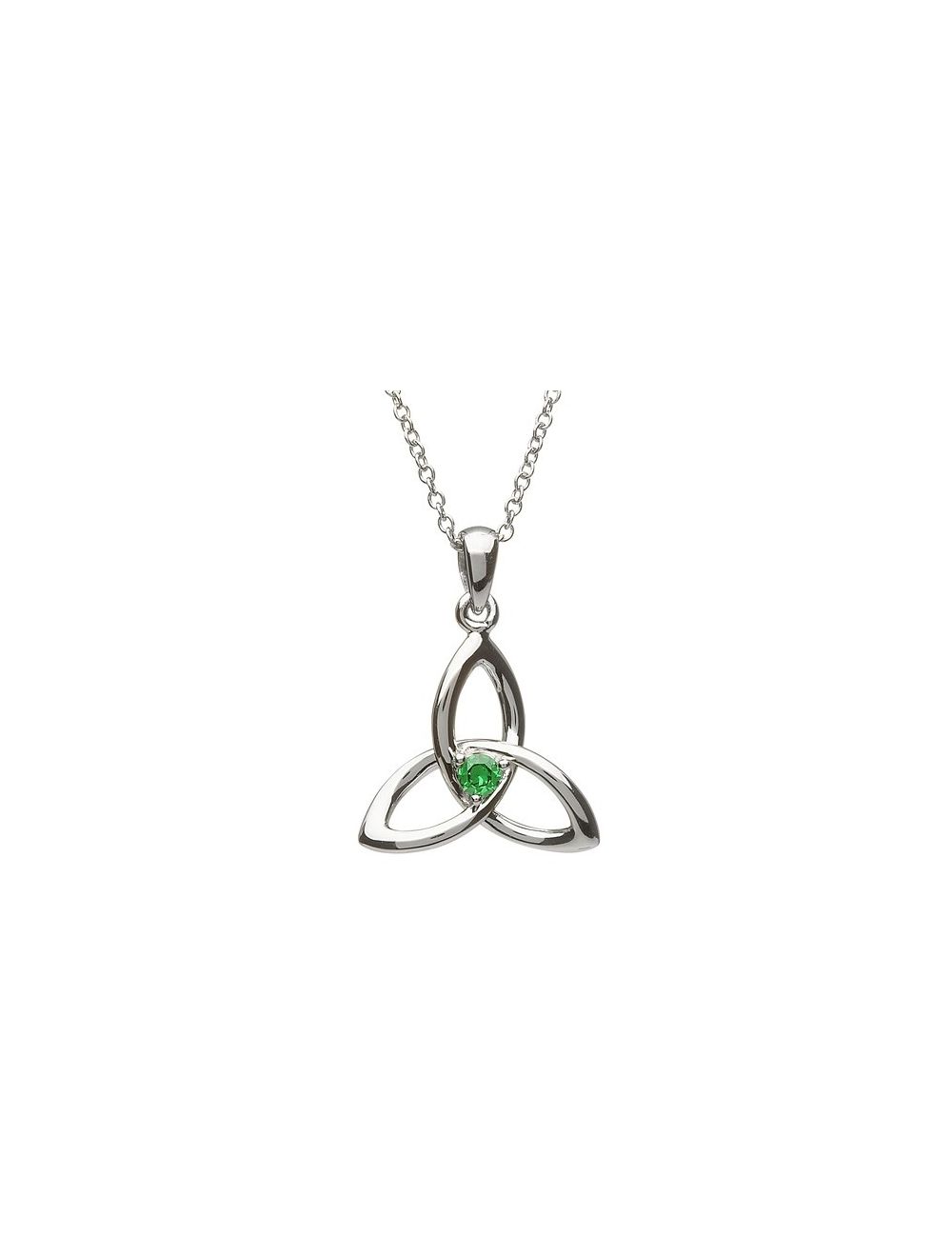 May Celtic Birthstone Pendant Necklace, Synthetic Emerald & Sterling  Silver, Trinity Knot Design – Celtic Lands