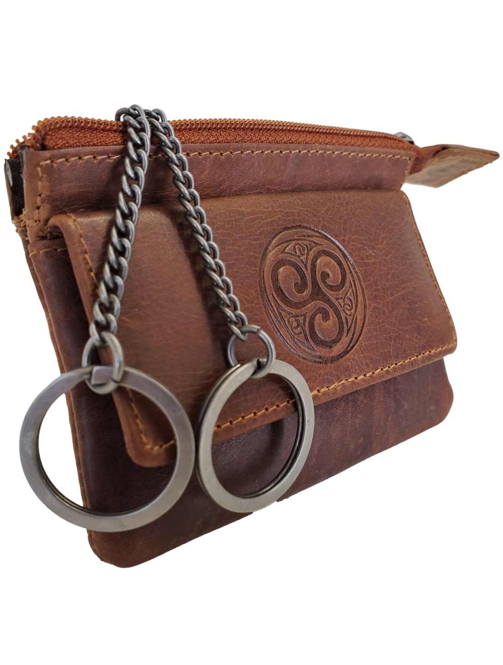 Musketeer 2-Tone Coin Pouch & Key Zip Card Holder (USA Leather)